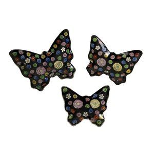 Vintage Fred Roberts San Francisco Nesting Butterfly Trinket Dishes Made Japan